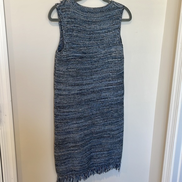 Anthropologie Holding Horses Blue Knit Fringe Shift Dress Size XS - Picture 7 of 7
